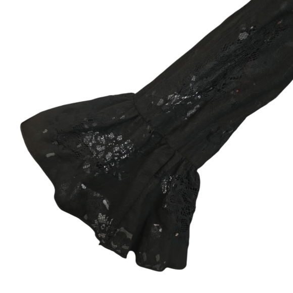 Dark In Love Black Lace Victorian/Gothic Blouse With Cross Size XXL in EUC - Picture 6 of 11